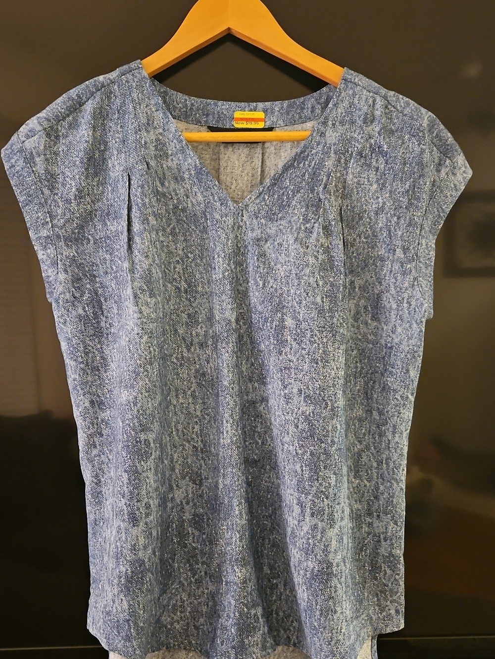 Simply Vera Vera Wang Blue V-Neck Short Sleeve Tunic Top